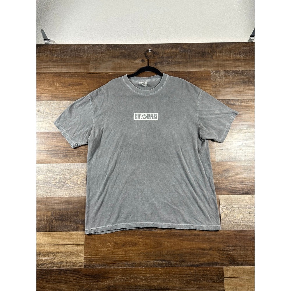 Comfort Colors City Shapers Graphic T-Shirt XL Gray Heavyweight Garment Dye Tee